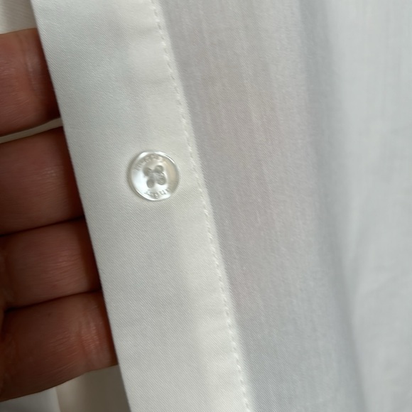Laundry by Shelli Segal Rhinestone Embellished Cotton White Button Down Shirt 8 - Picture 13 of 15